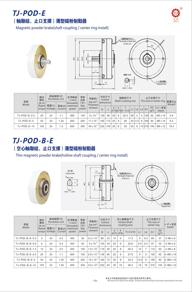 空心軸超薄型磁粉制動(dòng)器參數(shù)表 空心軸超薄型磁粉制動(dòng)器參數(shù)表